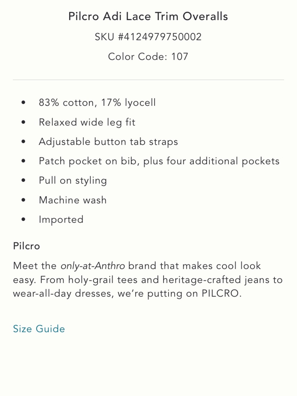 Pilcro adi Lace Trim Overalls - Picture 5 of 8